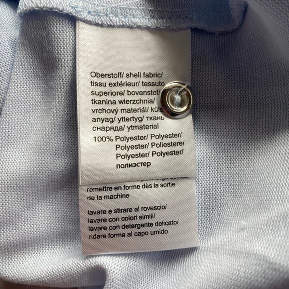 Ambria Size 14 3/4 Sleeve Blue Shirt w/ Metallic Stars & Button Sleeve Detail - Picture 7 of 14